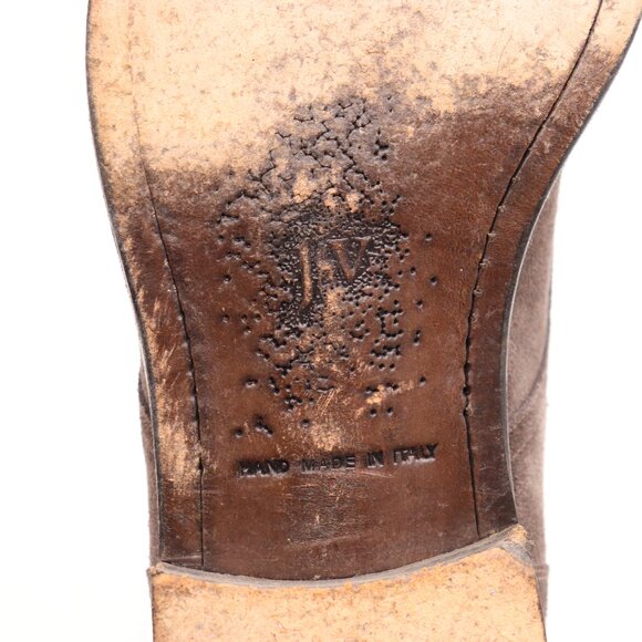 John Varvatos Men\'s Size UK 10 Gray Suede Double Monk Strap Hand made Italy main image 10